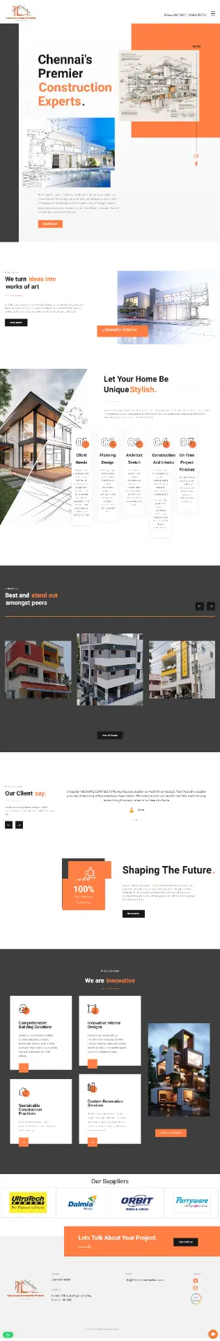 The Mark'z Constructions website design preview